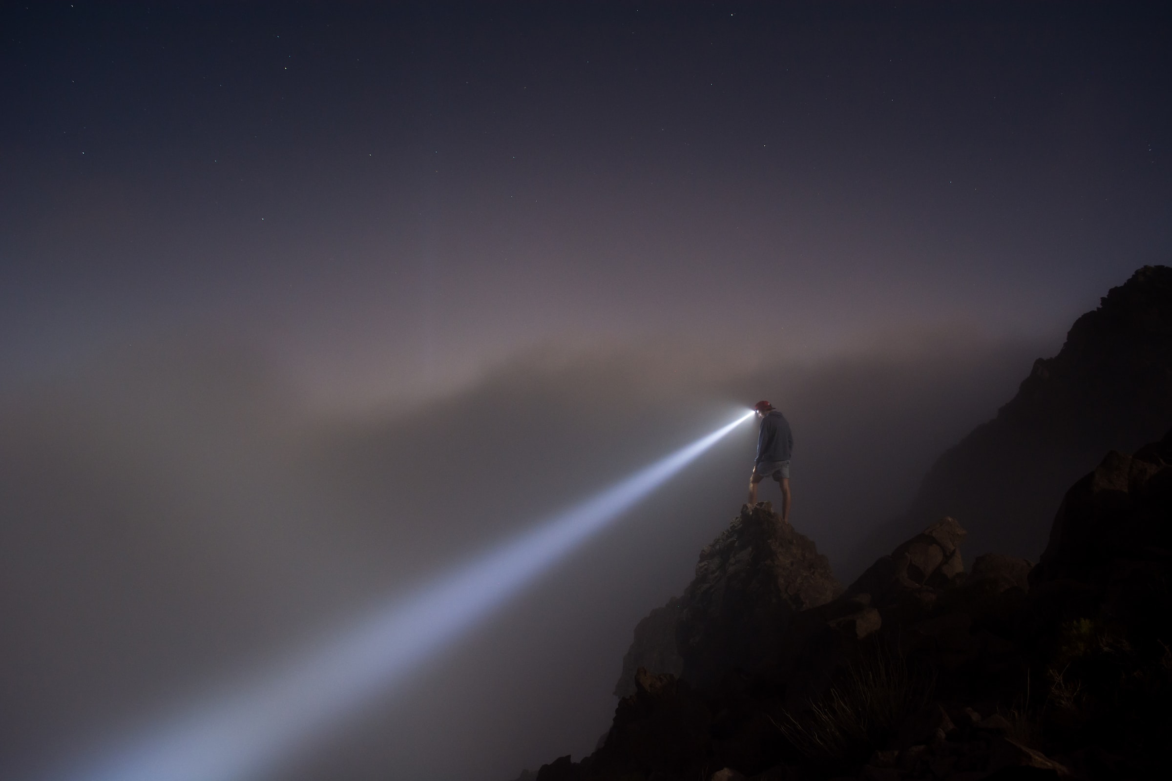 Light beam in fog