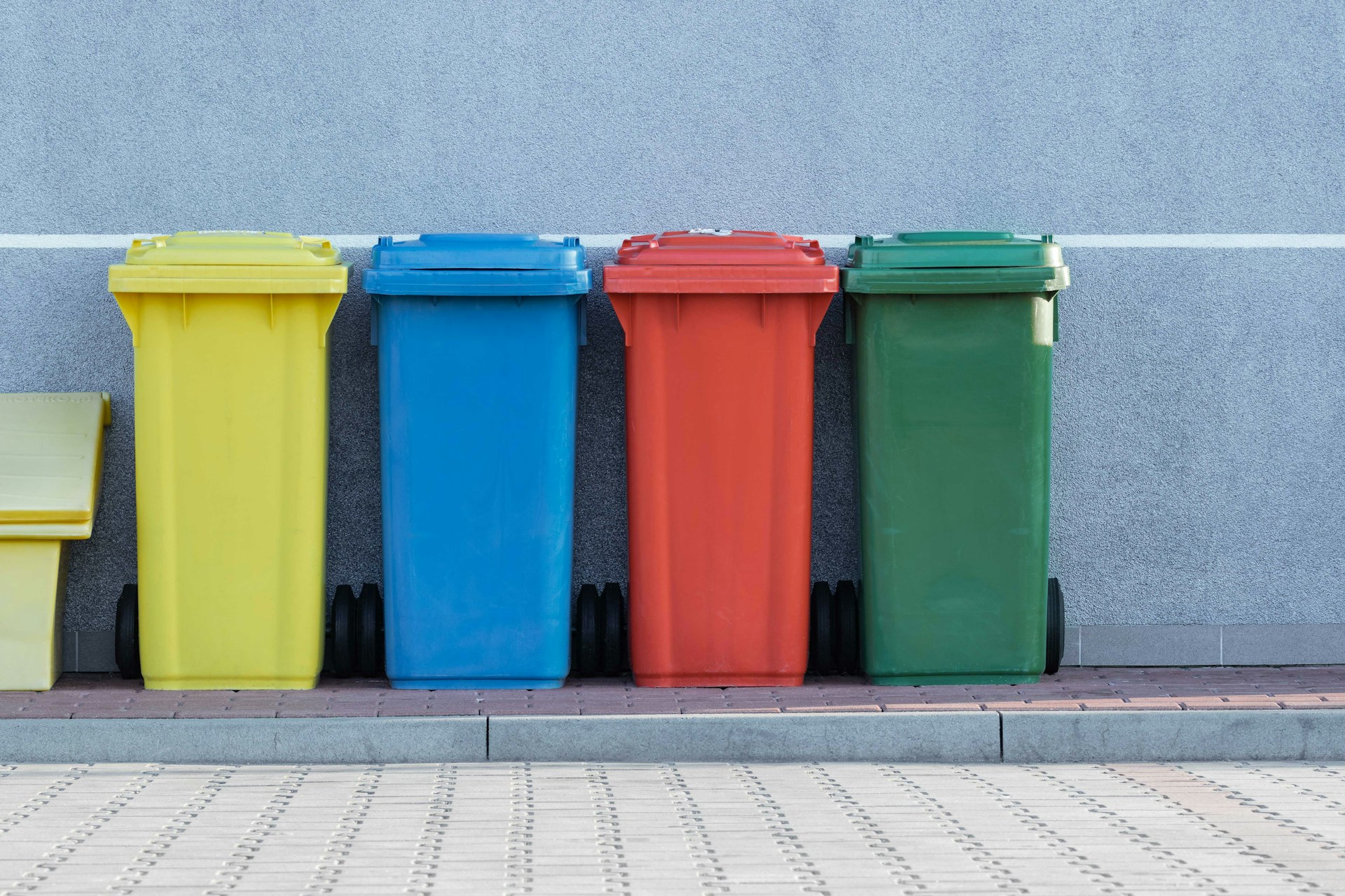 Image of different coloured bins