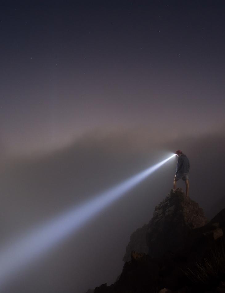 Light beam in fog